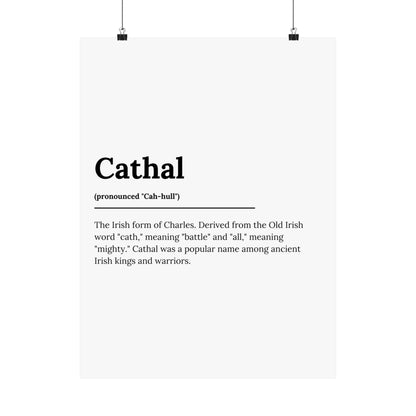 "Cathal" ("Charles" in Gaelic/Irish) | Irish Names Poster | Little Irish Thing