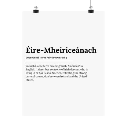 "Éire-Mheiriceánach" ("Irish American" in Gaelic/Irish) | Irish Expression Posters | Little Irish Thing