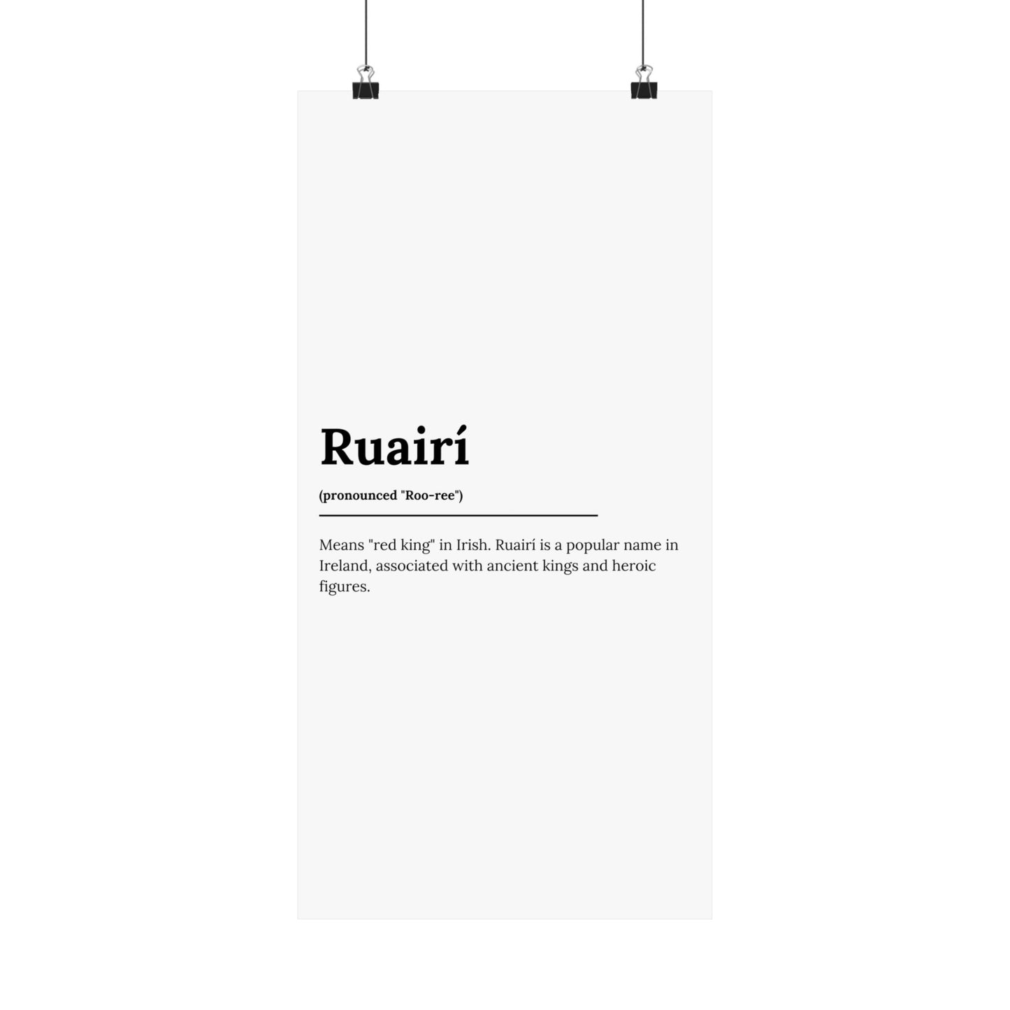 "Ruairí" ("Rory" in Gaelic/Irish) | Irish Names Poster | Little Irish Thing