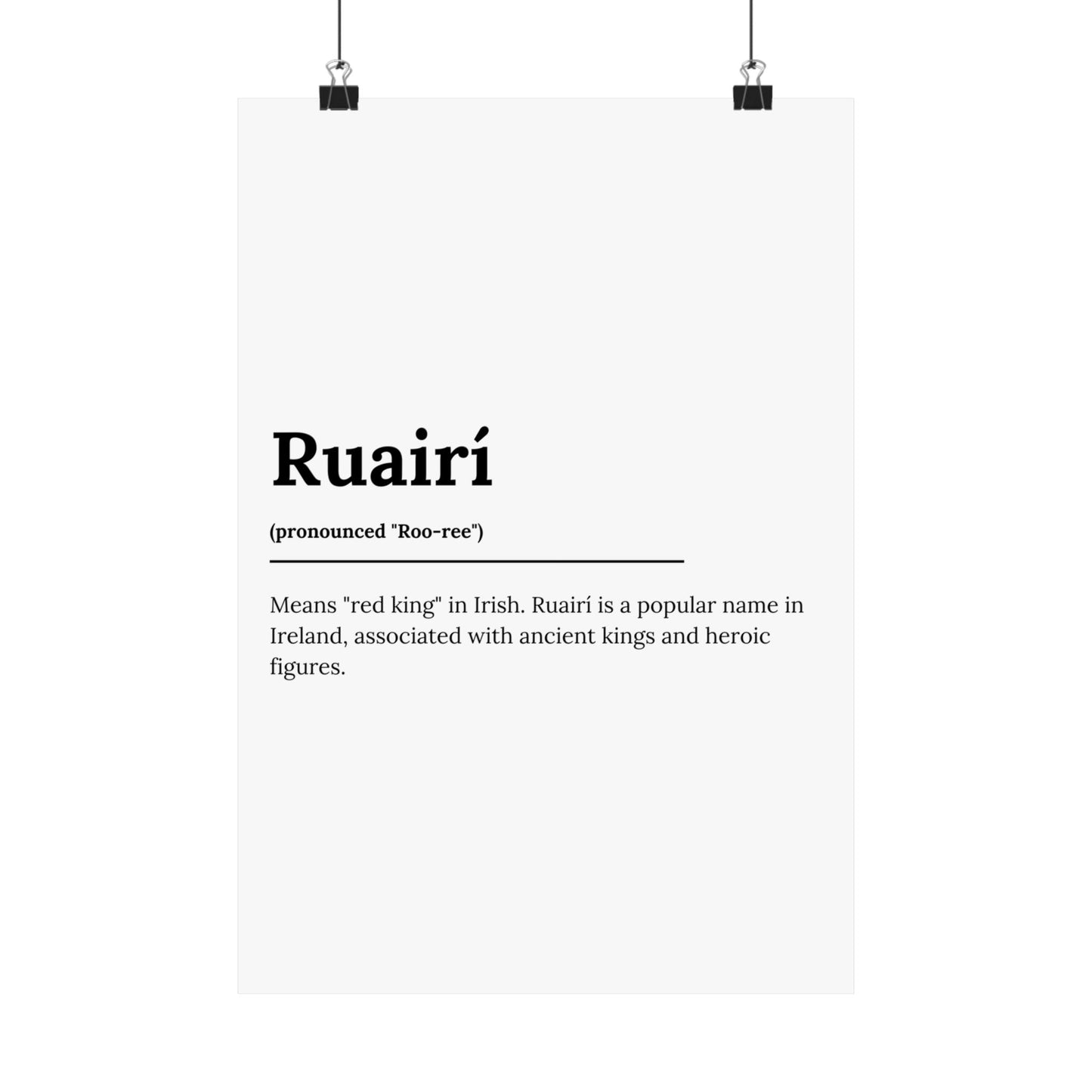 "Ruairí" ("Rory" in Gaelic/Irish) | Irish Names Poster | Little Irish Thing