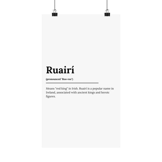 "Ruairí" ("Rory" in Gaelic/Irish) | Irish Names Poster | Little Irish Thing