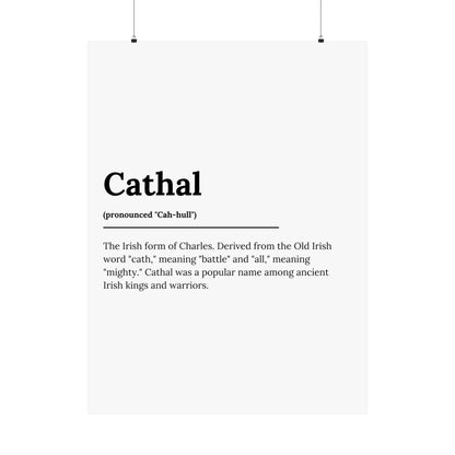 "Cathal" ("Charles" in Gaelic/Irish) | Irish Names Poster | Little Irish Thing