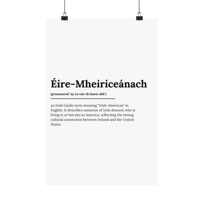 "Éire-Mheiriceánach" ("Irish American" in Gaelic/Irish) | Irish Expression Posters | Little Irish Thing