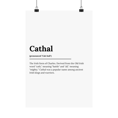 "Cathal" ("Charles" in Gaelic/Irish) | Irish Names Poster | Little Irish Thing