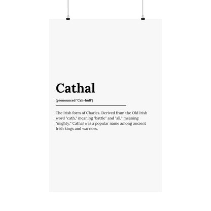 "Cathal" ("Charles" in Gaelic/Irish) | Irish Names Poster | Little Irish Thing