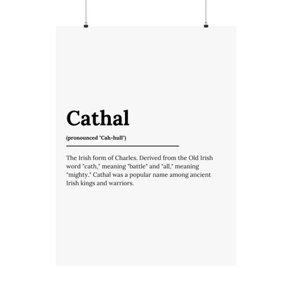 "Cathal" ("Charles" in Gaelic/Irish) | Irish Names Poster | Little Irish Thing