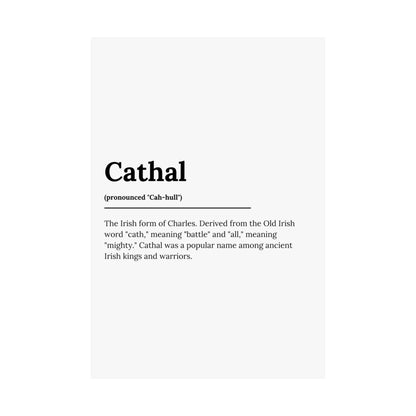 "Cathal" ("Charles" in Gaelic/Irish) | Irish Names Poster | Little Irish Thing