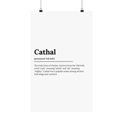 "Cathal" ("Charles" in Gaelic/Irish) | Irish Names Poster | Little Irish Thing