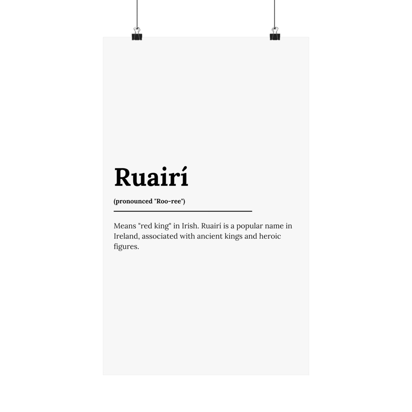 "Ruairí" ("Rory" in Gaelic/Irish) | Irish Names Poster | Little Irish Thing