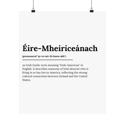 "Éire-Mheiriceánach" ("Irish American" in Gaelic/Irish) | Irish Expression Posters | Little Irish Thing