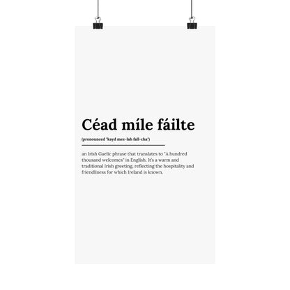 "Céad míle fáilte" | "A hundred thousand welcomes" | Irish/Gaelic Expression Poster