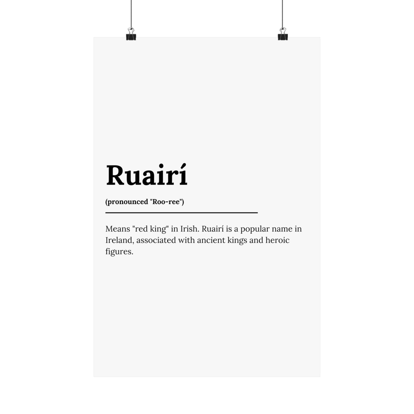 "Ruairí" ("Rory" in Gaelic/Irish) | Irish Names Poster | Little Irish Thing