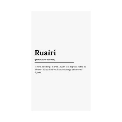 "Ruairí" ("Rory" in Gaelic/Irish) | Irish Names Poster | Little Irish Thing