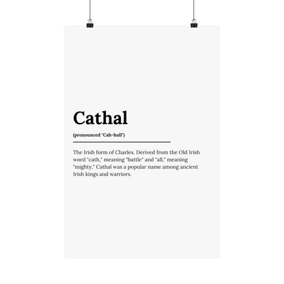 "Cathal" ("Charles" in Gaelic/Irish) | Irish Names Poster | Little Irish Thing