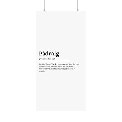 "Pádraig" ("Patrick" in Gaelic/Irish) | Irish Names Posters | Little Irish Thing