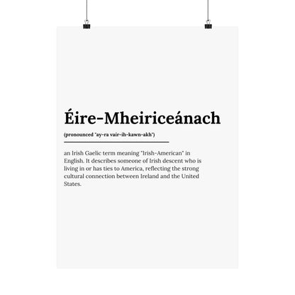 "Éire-Mheiriceánach" ("Irish American" in Gaelic/Irish) | Irish Expression Posters | Little Irish Thing