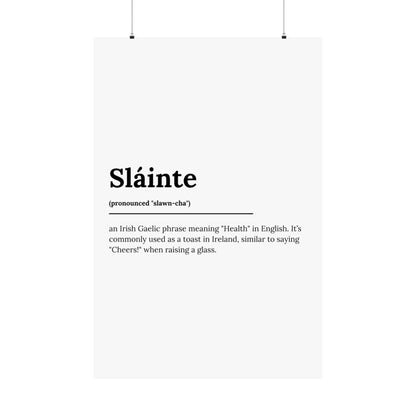 "Sláinte" ("Cheers" in Gaelic/Irish) | Irish Expression Posters | Little Irish Thing