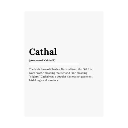 "Cathal" ("Charles" in Gaelic/Irish) | Irish Names Poster | Little Irish Thing