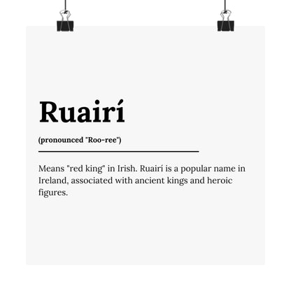 "Ruairí" ("Rory" in Gaelic/Irish) | Irish Names Poster | Little Irish Thing