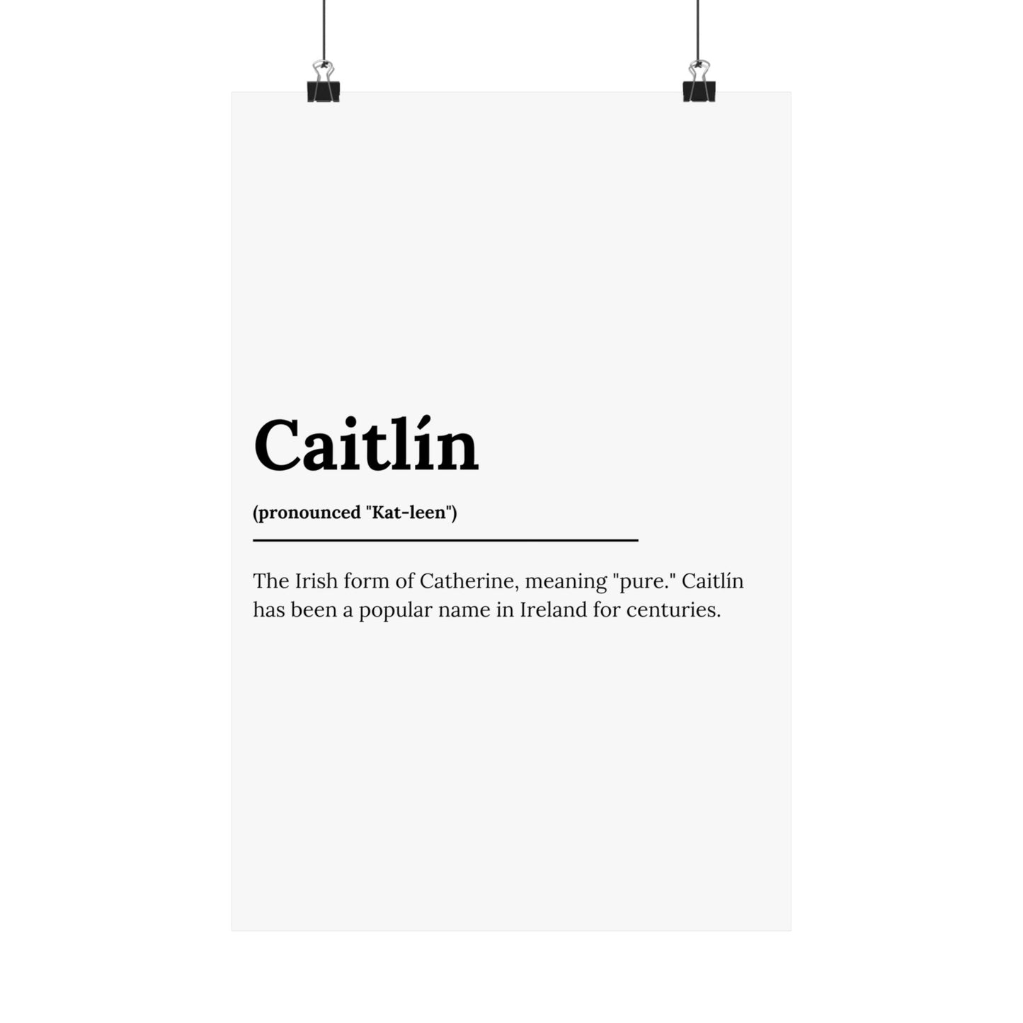 "Caitlín" ("Catherine" in Gaelic/Irish) | Irish Names Posters | Little Irish Thing