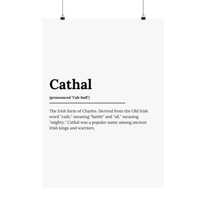 "Cathal" ("Charles" in Gaelic/Irish) | Irish Names Poster | Little Irish Thing