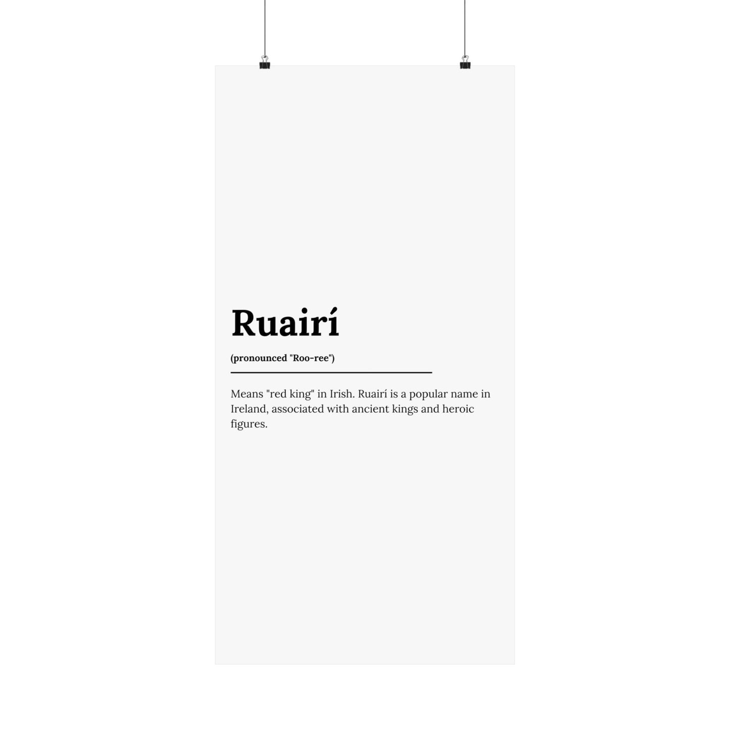 "Ruairí" ("Rory" in Gaelic/Irish) | Irish Names Poster | Little Irish Thing