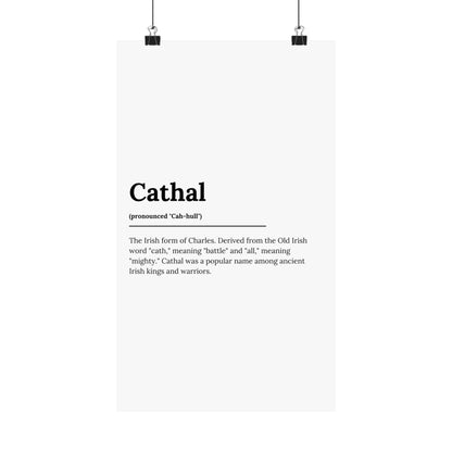 "Cathal" ("Charles" in Gaelic/Irish) | Irish Names Poster | Little Irish Thing