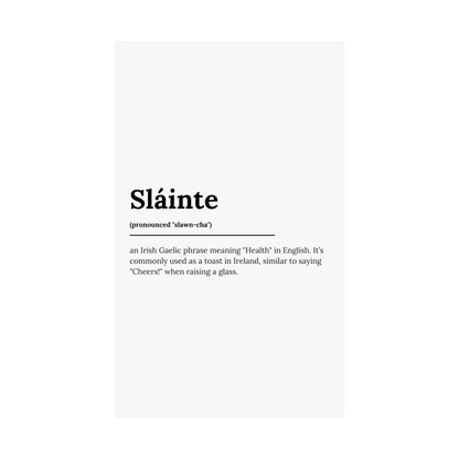 "Sláinte" ("Cheers" in Gaelic/Irish) | Irish Expression Posters | Little Irish Thing