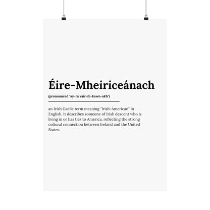 "Éire-Mheiriceánach" ("Irish American" in Gaelic/Irish) | Irish Expression Posters | Little Irish Thing