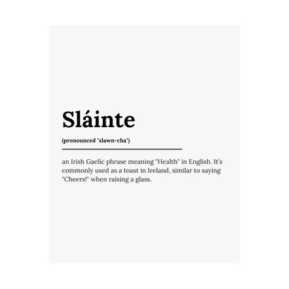 "Sláinte" ("Cheers" in Gaelic/Irish) | Irish Expression Posters | Little Irish Thing