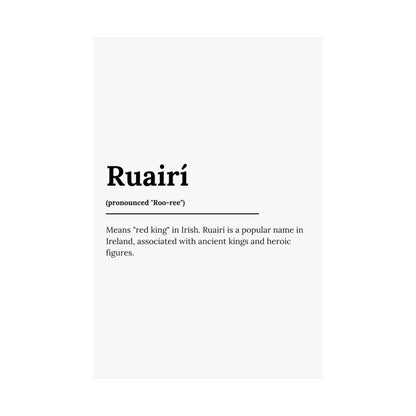 "Ruairí" ("Rory" in Gaelic/Irish) | Irish Names Poster | Little Irish Thing