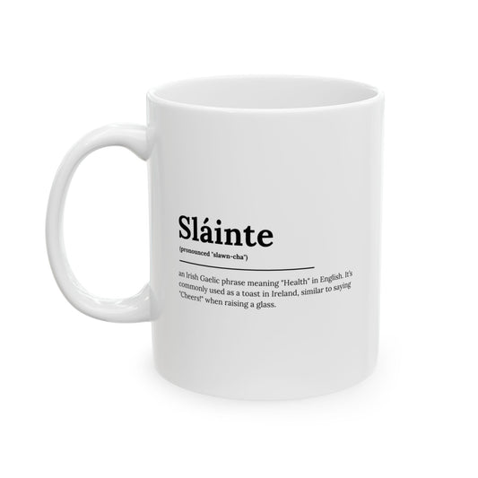 "Sláinte" ("Cheers" in Gaelic/Irish) | Irish Expression Mugs | Little Irish Thing