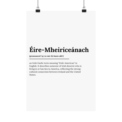 "Éire-Mheiriceánach" ("Irish American" in Gaelic/Irish) | Irish Expression Posters | Little Irish Thing