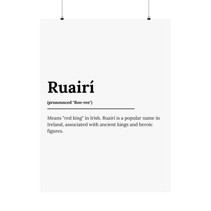 "Ruairí" ("Rory" in Gaelic/Irish) | Irish Names Poster | Little Irish Thing