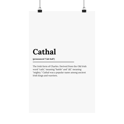 "Cathal" ("Charles" in Gaelic/Irish) | Irish Names Poster | Little Irish Thing